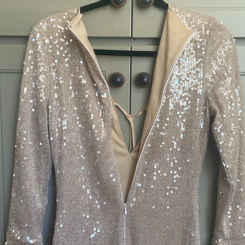 NWT CUPSHE Sequin Flared Sleeve Maxi Dress - Picture 13 of 14